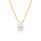 Created with Swarovski® Zirconia 10K Gold Pear Solitaire Pendant