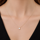 Created with Swarovski® Zirconia 10K Gold Pear Solitaire Pendant