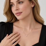 Created with Swarovski® Zirconia 10K Gold Oval Solitaire Pendant