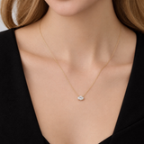 Created with Swarovski® Zirconia 10K Gold Oval Solitaire Pendant