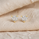 Created with Swarovski® Zirconia 14K Gold Heart Earrings