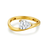 10K Gold Pear-Cut CZ Solitaire Ring