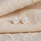 Created with Swarovski® Zirconia  14K Gold Oval Earrings