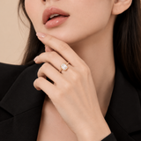 10K Solid Gold Emerald Cut Cubic Zirconia Engagement Ring