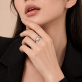10K Solid Gold Emerald Cut Cubic Zirconia Engagement Ring