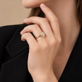 10K Solid Gold Oval Cut Cubic Zirconia Engagement Ring