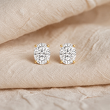 Created with Swarovski® Zirconia  14K Gold Oval Earrings