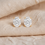 Created with Swarovski® Zirconia  14K Gold Oval Earrings