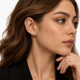 Created with Swarovski® Zirconia  14K Gold Oval Earrings