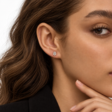 Created with Swarovski® Zirconia  14K Gold Oval Earrings