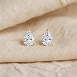 Created with Swarovski® Zirconia  14K Gold Pear Stud Earrings