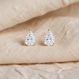 Created with Swarovski® Zirconia  14K Gold Pear Stud Earrings