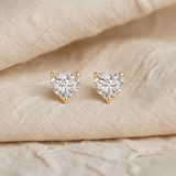 Created with Swarovski® Zirconia 14K Gold Heart Earrings