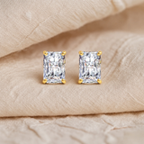 Created with Swarovski® Zirconia 14K Gold Emerald-Cut Stud EarringsZirconia
