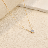 Created with Swarovski® Zirconia 10K Gold Solitaire Pendant