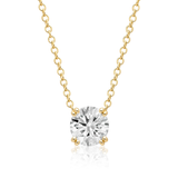 Created with Swarovski® Zirconia 10K Gold Solitaire Pendant