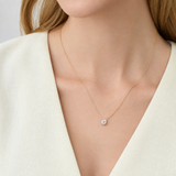 Created with Swarovski® Zirconia 10K Gold Solitaire Pendant