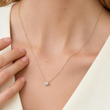 Created with Swarovski® Zirconia 10K Gold Solitaire Pendant