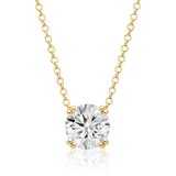 Created with Swarovski® Zirconia 10K Gold Solitaire Pendant
