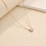 Created with Swarovski® Zirconia 10K Gold Solitaire Pendant