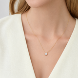 Created with Swarovski® Zirconia 10K Gold Solitaire Pendant