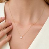Created with Swarovski® Zirconia 10K Gold Solitaire Pendant