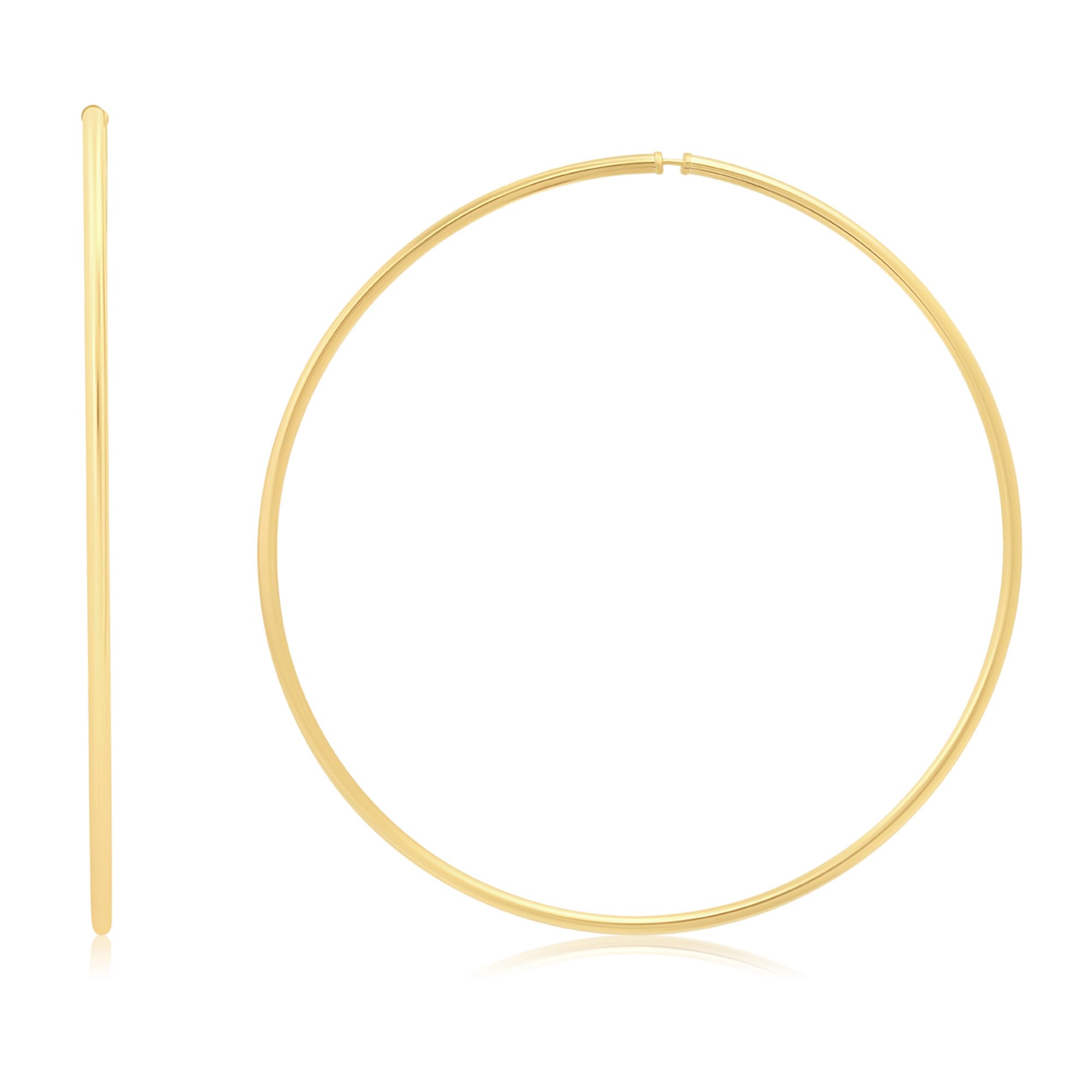 2MM Tube Endless Hoops in 14K Yellow Gold