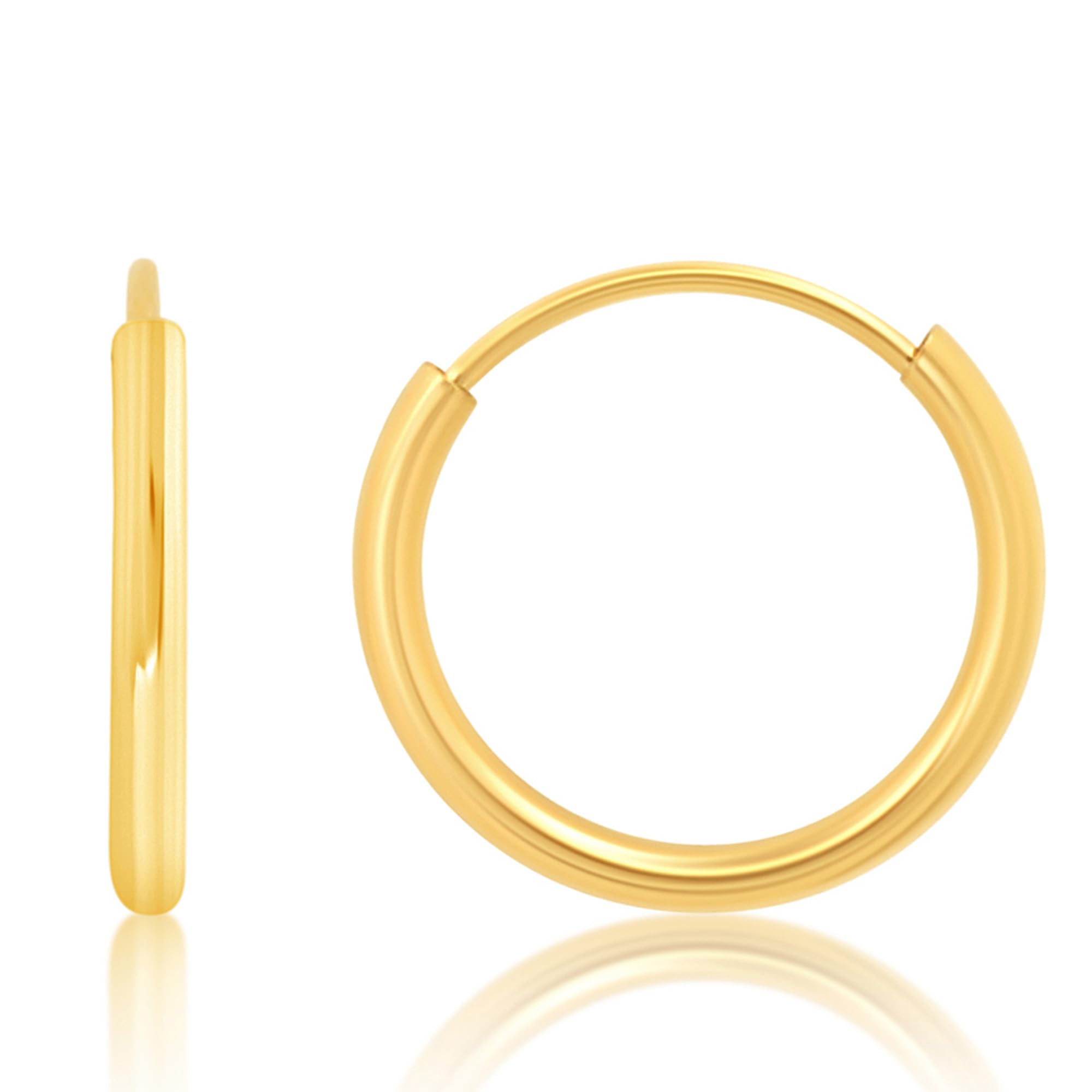 1.5MM Endless Hoops in 14K Yellow Gold
