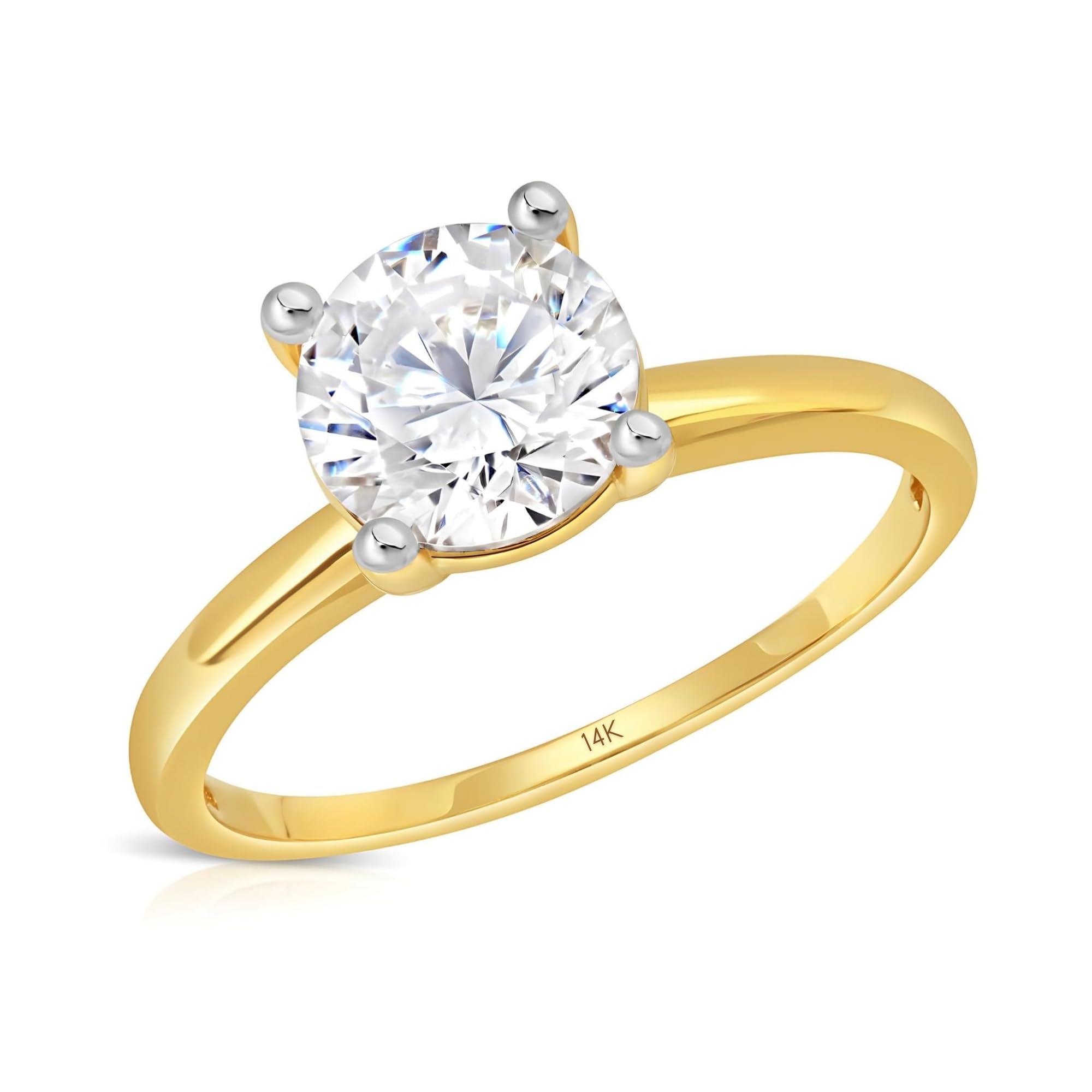 2 Carat Solitaire Simulated Diamond Ring in 14k Gold