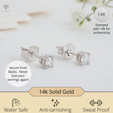 Everyday Solitaire Lab Diamond Studs in 14k Gold, IGI Certified