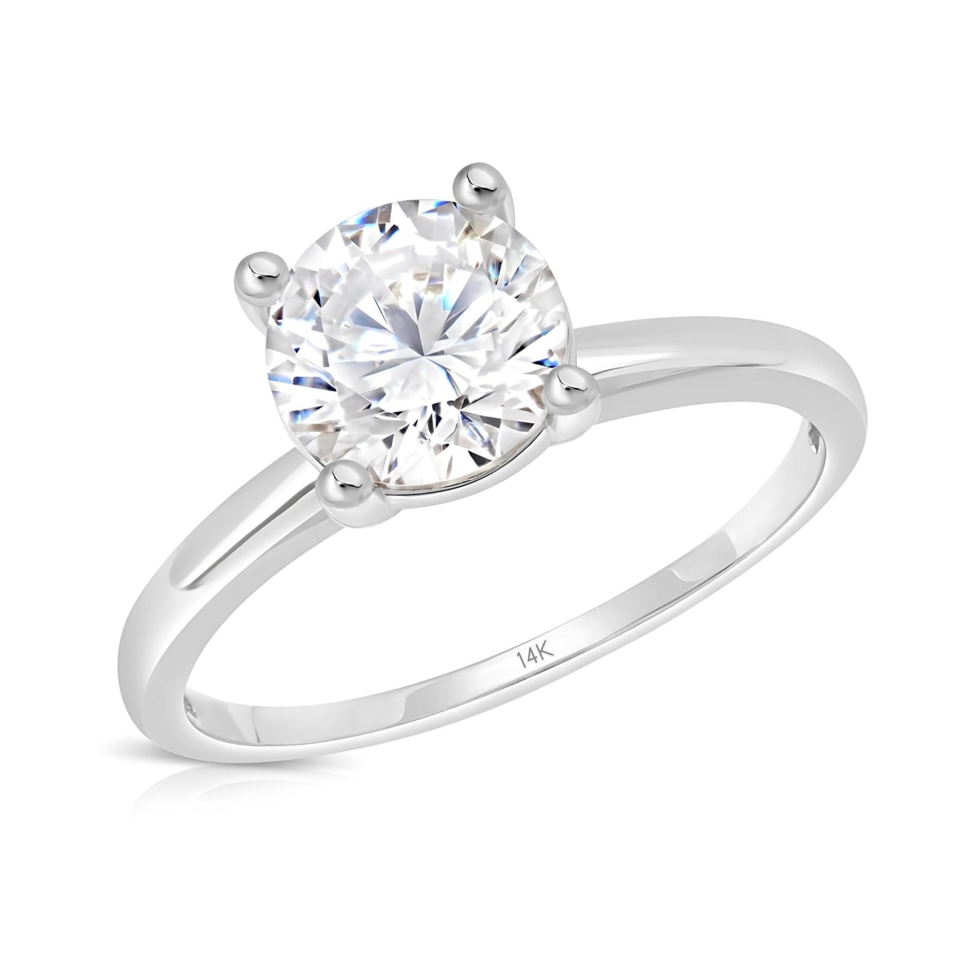 2 Carat Solitaire Simulated Diamond Ring in 14k Gold