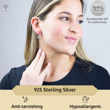 Celeste Diamond Gemstone Hoops in Sterling Silver