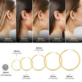2MM Tube Endless Hoops in 14K Yellow Gold