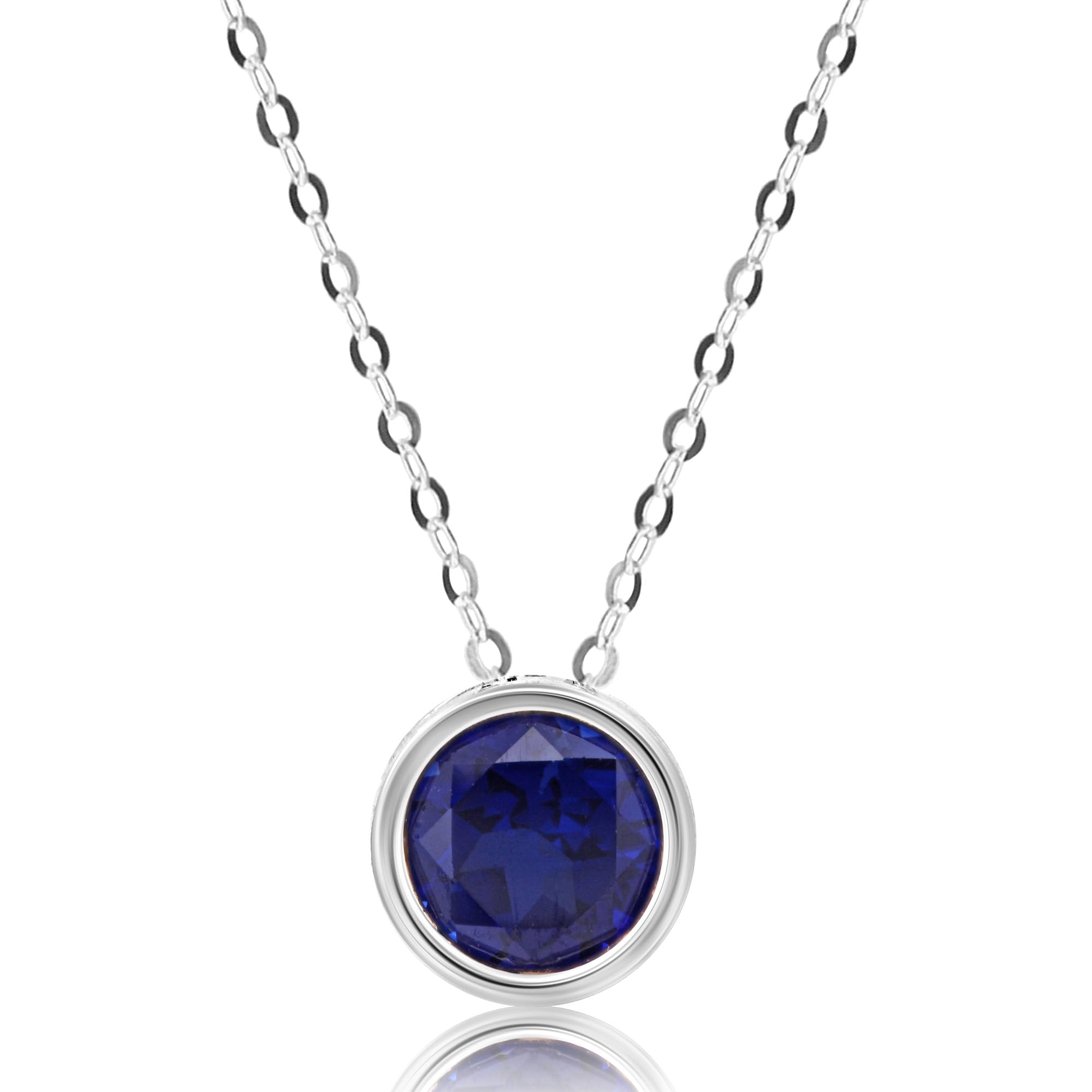 Solitaire Bezel Set Gemstone Pendant in 14k Gold