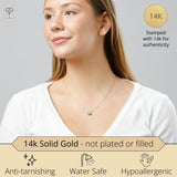 Solitaire Bezel Set Gemstone Pendant in 14k Gold