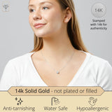 Solitaire Bezel Set Gemstone Pendant in 14k Gold