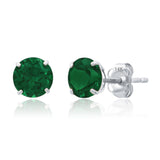 Classic 6mm Gemstone Round Stud Earrings in 14K Gold