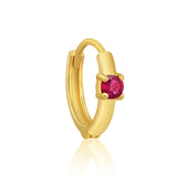 Mini Solitaire Huggie Hoops in 14K Yellow Gold