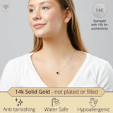 Solitaire Bezel Set Gemstone Pendant in 14k Gold