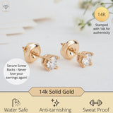 Everyday Solitaire Lab Diamond Studs in 14k Gold, IGI Certified