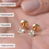 Everyday Solitaire Lab Diamond Studs in 14k Gold, IGI Certified