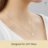 Miniature Initial Necklace in 10k Gold