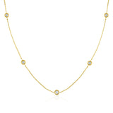 Golden Dew Lab Diamond Multi Station Necklace in 10k Gold