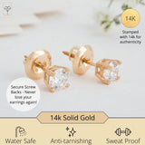 Everyday Solitaire Lab Diamond Studs in 14k Gold, IGI Certified