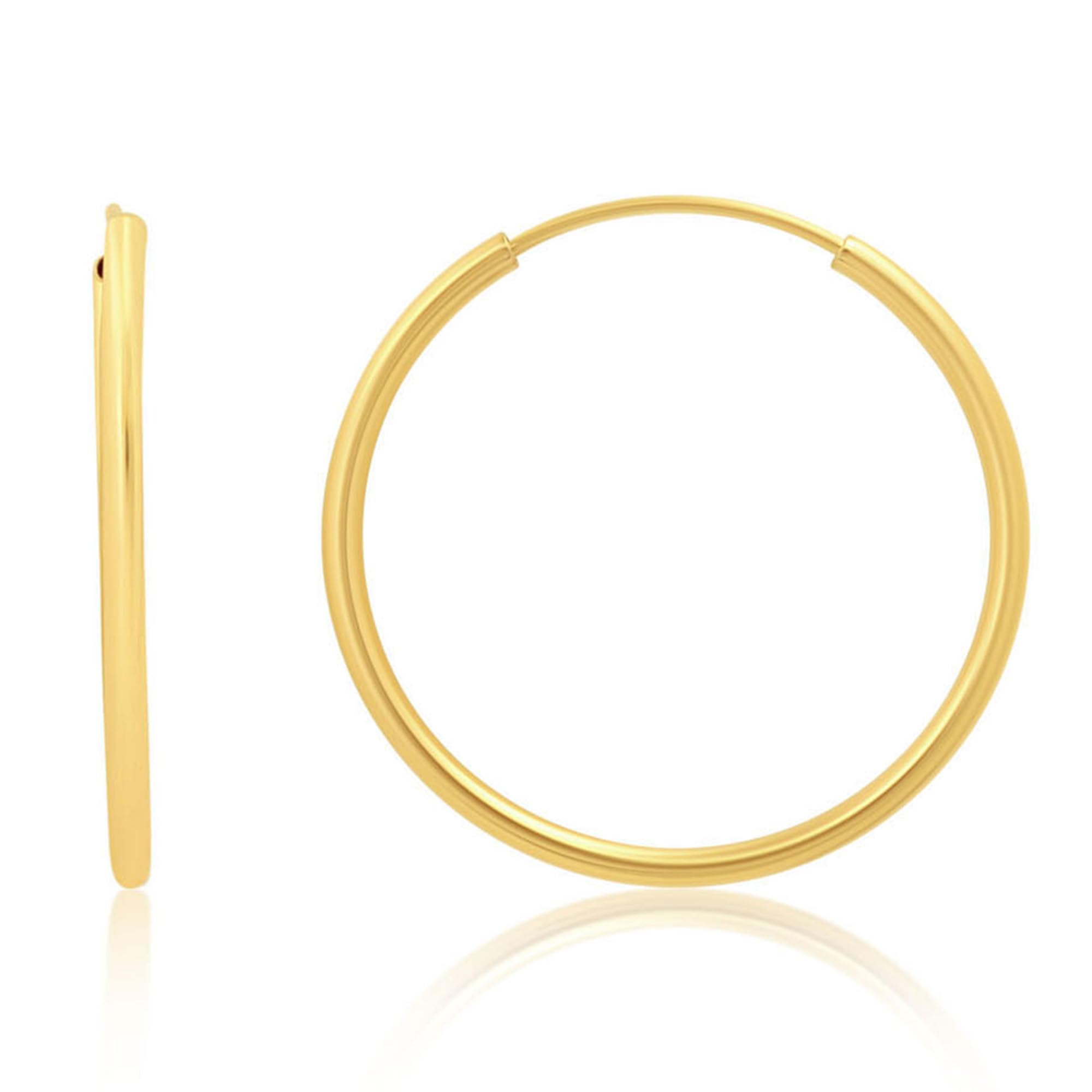 1.5MM Endless Hoops in 14K Yellow Gold