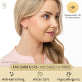 Freshwater Pearl Gemstone Stud in 14k Yellow Gold
