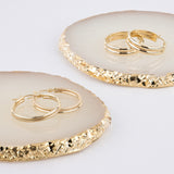 Knurled Solid 10k Gold Hoop Earrings