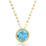 Solitaire Bezel Set Gemstone Pendant in 14k Gold