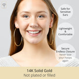 2MM Tube Endless Hoops in 14K Yellow Gold