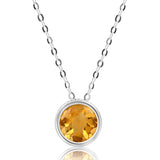 Solitaire Bezel Set Gemstone Pendant in 14k Gold